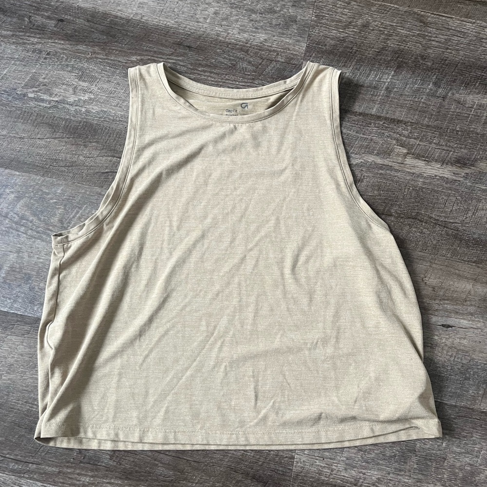 GAP Tan Muscle Tee Sleeveless Boxy Top